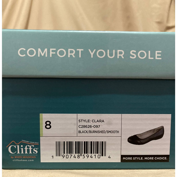 New Women's Cliffs by White Mountain Clara Black Flats Size 8 - Picture 9 of 9
